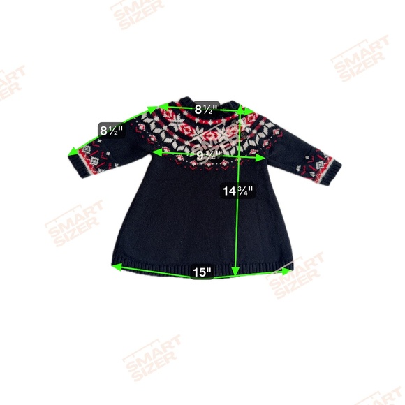 Hanna Andersson Snö Happy Holiday Black & Red Fair Isle Sweater Dress 3-6 Mos - Picture 8 of 8